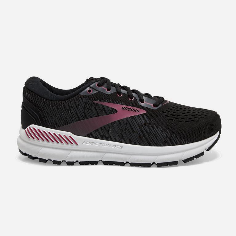 Brooks Addiction Gts 15 Womens Road Running Shoes Ireland Black/Ebony/grey Charcoal/Mauvewood Burgun